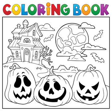 Coloring book with Halloween pumpkins 2