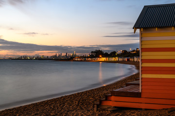 Brighton Beach, Melbourne, at Evening