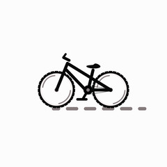 Vector illustration black road bike isolated on a white background.