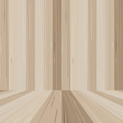 Empty wooden room space for background. Vector.