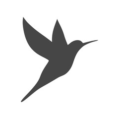 Vector bird silhouette isolated on white