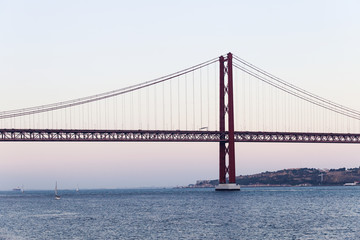Fototapeta na wymiar The 25 de Abril Bridge in Lisbon