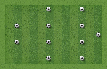 4-4-2 Soccer game tactic. Layout position for coach. Vector.