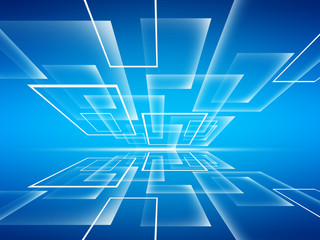 Abstract Blue squares background 