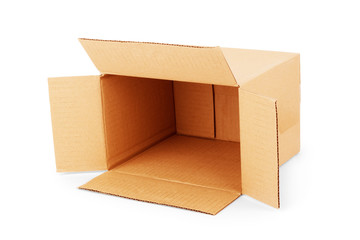 Cardboard box isolated on white