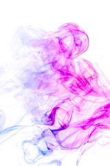 Colored smoke on white background