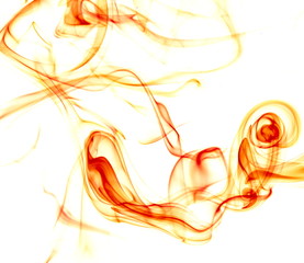 Red smoke on white background