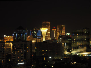 Fototapeta na wymiar Astana, Kazakhstan - 06.14.2018: View of the night city