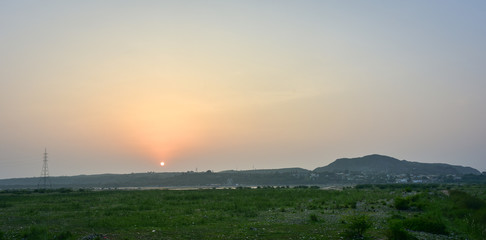 Beautiful Sunset at Indus River also known as Sawat river and sindh river