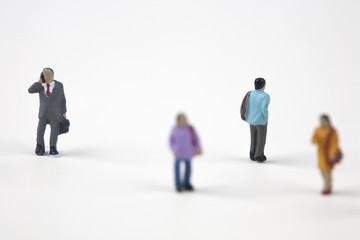 Fototapeta premium crowd of miniature people in the city