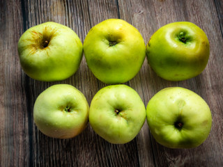 Fresh green apples ready to eat