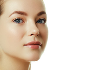 Obraz premium Beautiful Young Woman with Clean Fresh Skin. Beaity face. Facial treatment. Cosmetology, beauty and spa