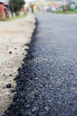 new asphalt on the road