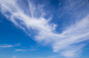 Blue sky and beautiful clouds, nature background