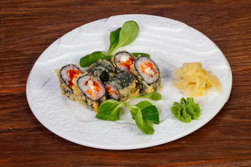Tempura roll with eel