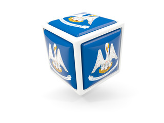 louisiana state flag in cube icon. United states local flags