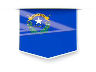 nevada state flag square label with shadow. United states local flags