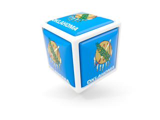 oklahoma state flag in cube icon. United states local flags