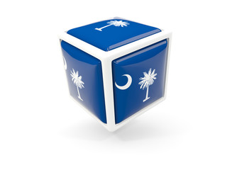 south carolina state flag in cube icon. United states local flags