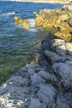 Sea, Broken Coast (Costa Quebrada) At Playa De San Juan De La Canal, Soto De La Marina, Spain