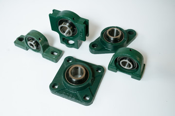 Ball bearing units different types on a white background