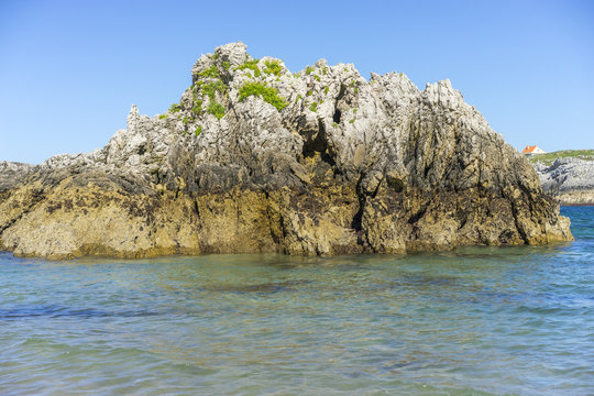 Sea, Broken Coast (Costa Quebrada) At Playa De San Juan De La Canal, Soto De La Marina, Spain