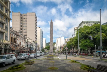 Fotobehang Petropolis Obelisk and Imperador Street - Petropolis, Rio de Janeiro, Brasil. © diegograndi