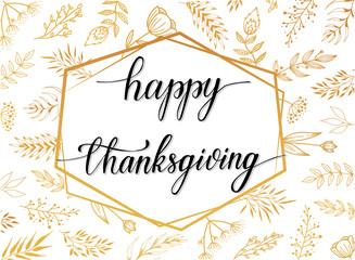 Happy Thanksgiving hand lettering 