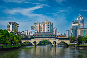 Obraz premium Anshun bridge at day. Chengdu, China