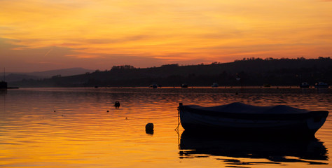 Shaldon Beach at sunset, Devon