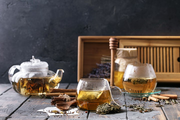 Selection of various tea types
