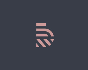 Letter B vector line logo design. Creative minimalism logotype icon symbol.