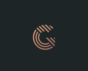 Letter G vector line logo design. Creative minimalism logotype icon symbol.