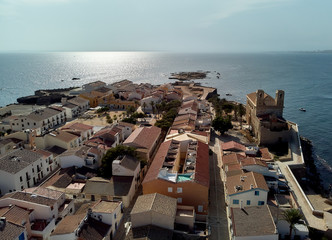 church of St Peter and St Paul and townscape of Tabarca Island. Spain