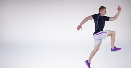 Athletic fit man with blank white background