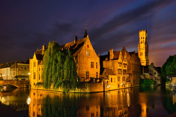 Obraz premium Famous view of Bruges, Belgium