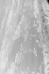 Detail of lace of a bride's dress