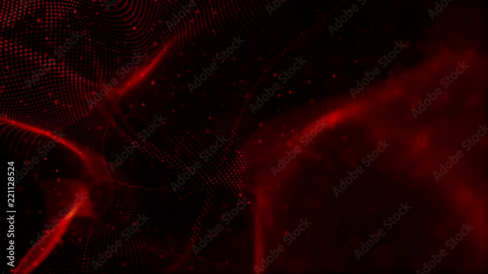 Poster dark red elegant dynamic abstract lines and particles in motion. computer, technology, engineering, 