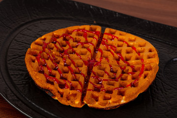 Viennese waffles with syrope