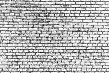 Black and white stylized color old grungy brick wall surface.