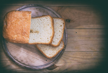 White homemade bread.