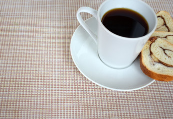 Coffee with pastry on the table