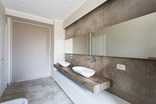 Modern bathroom with double sink