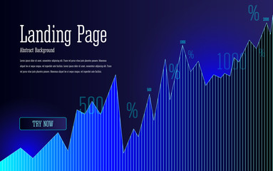 Business graph vector illustration. Data diagram, landing page. Eps 10.