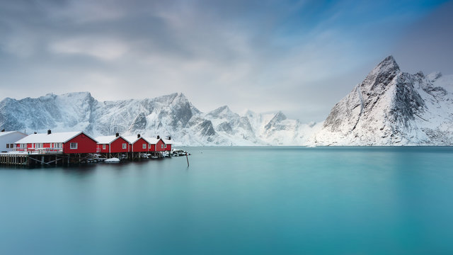 Vue panoramique de cabanes de p&ecirc;cheurs 