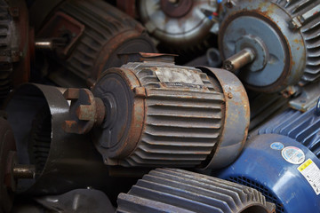 detail of an old steam engine