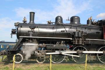 Naklejka premium Broadside Of The Locomotive, Alberta Railway Museum, Edmonton, Alberta