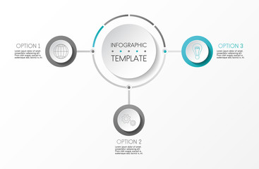 Design of gray infographic with icons. Vector.