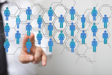 business network people in hand
