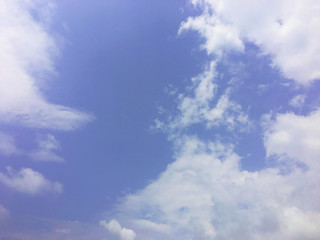 White clouds and blue sky background